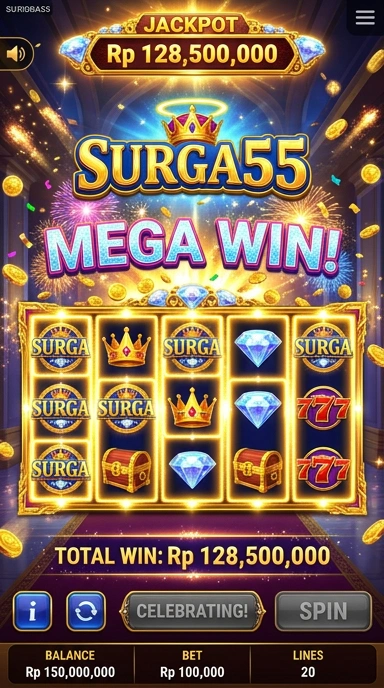 Cuplikan proses unduh aplikasi di surga55 yang cepat.